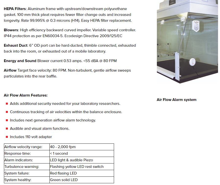 ตู้เครื่องชั่งแบบระบายอากาศที่กรองHEPA ( Ventilated Balance Enclosures